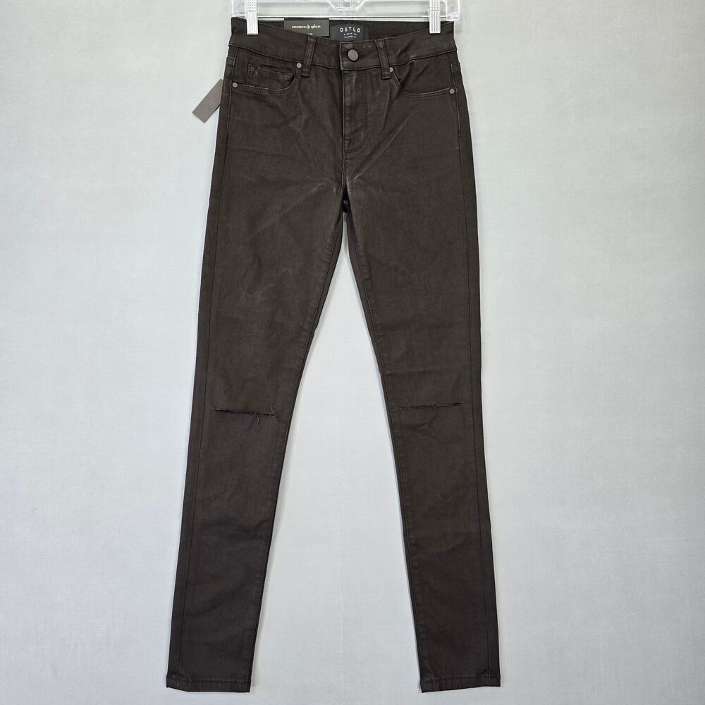 DSTLD Jeans Black Stretch Skinny Grunge Rips Distressed Denim Womens 28 Classic